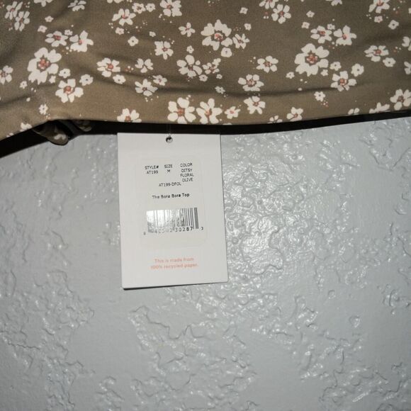 NWT Andie Olive Ditsy Flower The Bora Bora Swim Top Size Medium - Picture 3 of 6
